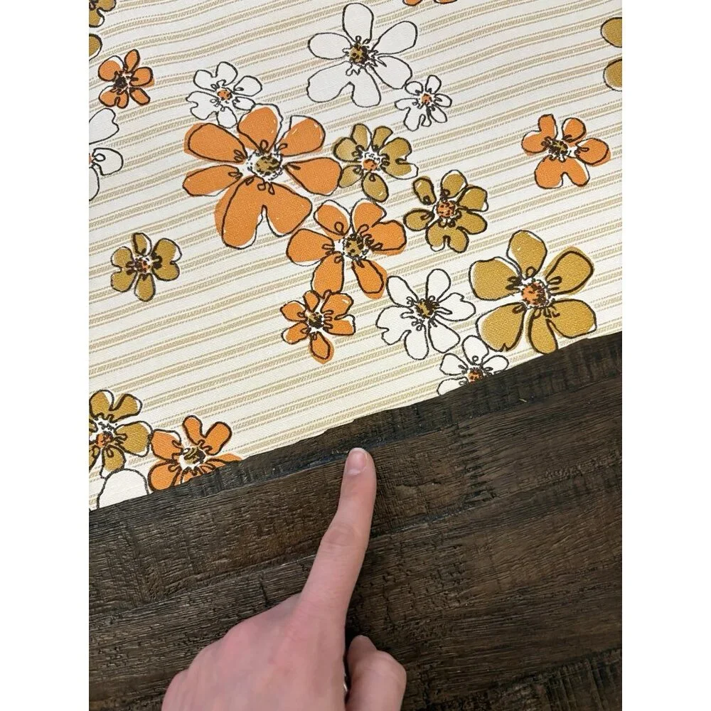 Vintage Floral Striped Wallpaper 1960s 1970s Not Full Roll- See Details